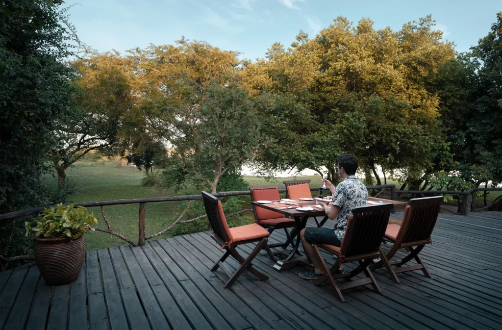 Private sunrise moment overlooking African savannah